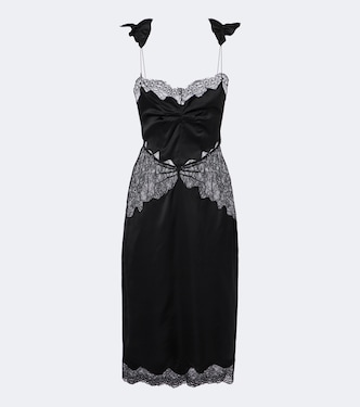 Lace-trimmed satin midi dress | The Attico