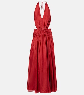 Indra cutout draped silk maxi dress | Zimmermann