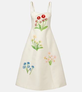 Beatrice embellished wool and silk midi dress | Leo Lin
