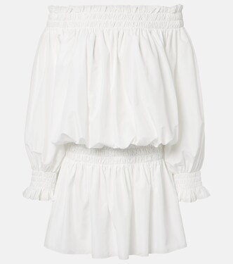 Off-shoulder smocked jersey minidress | Norma Kamali