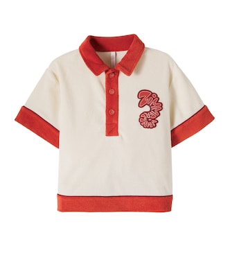 Logo cotton terry polo shirt | Zimmermann Kids