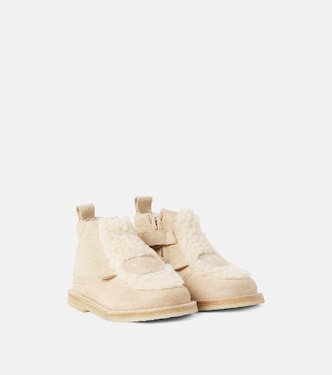 Baby Mike teddy-trimmed suede boots | Bonpoint