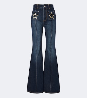 Faded patch-appliqué flared jeans | Dolce&Gabbana