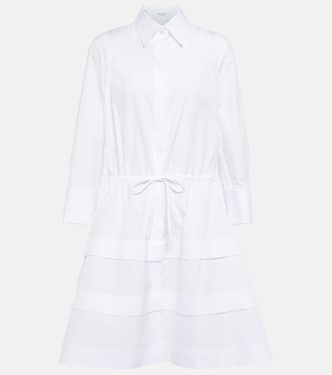 Tiered cutout cotton poplin shirt dress | Alaïa