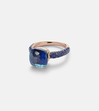Nudo 18kt rose and white gold ring with topaz | Pomellato