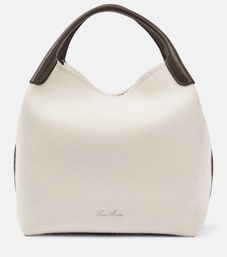 Bolso Bale Large de cachemir con piel | Loro Piana