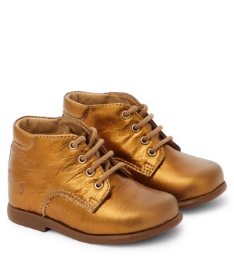 Bebé - botas de piel metalizada | Pom d'Api