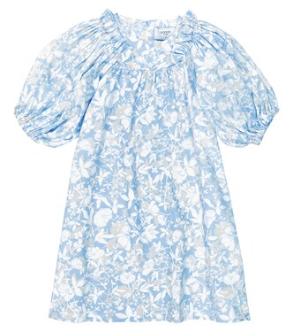 Balloon-sleeve floral cotton dress | Paade Mode