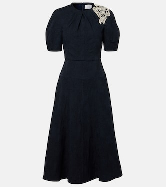 Floral cotton-blend jacquard midi dress | Erdem