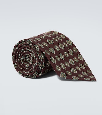Printed silk satin tie | Rubinacci
