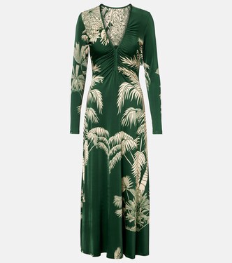 Printed ruched jersey midi dress | Johanna Ortiz