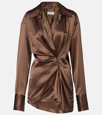 Draped silk-blend shirt | Dries Van Noten