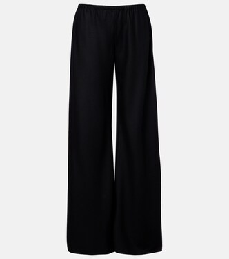 Gala virgin wool flannel wide-leg pants | The Row