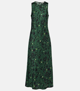 Valencia printed silk charmeuse maxi dress | Asceno