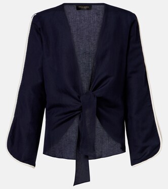 Bicolor亚麻混纺上衣 | Adriana Degreas