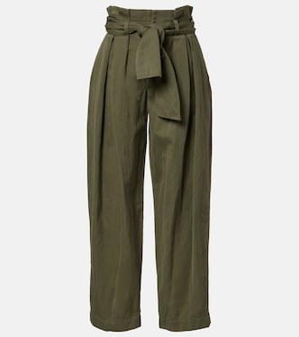 Cotton and linen twill tapered pants | Balmain