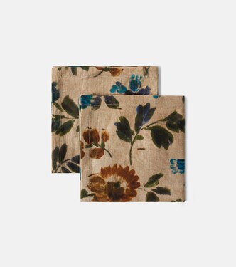 Rosalia set of 2 floral linen napkins | The House of Lyria