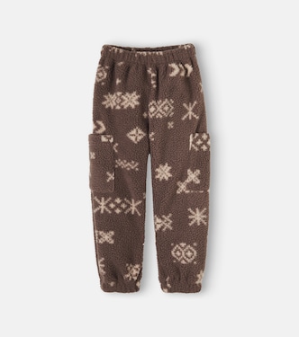 Suun printed fleece sweatpants  | Wheat
