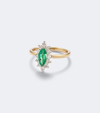 Pompadour 18kt gold ring with emerald and diamonds | Yvonne Léon