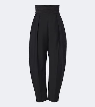 Pleated wool and mohair barrel-leg pants | Róhe
