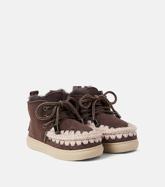 Botas de ante bordadas con borrego | Mou Kids