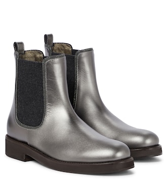 Leather Chelsea boots | Brunello Cucinelli Kids