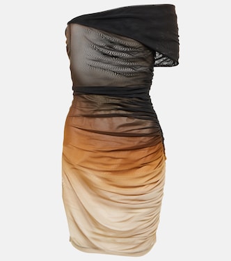 Ombré off-shoulder mesh minidress | Mugler