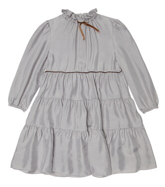 Bow-detail ruffled tiered dress | Il Gufo