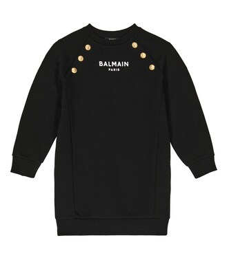 Embellished cotton jersey dress | Balmain Kids