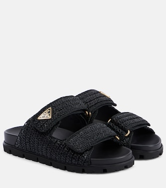 صندل بتأثير الرافيا بلوغو | Prada