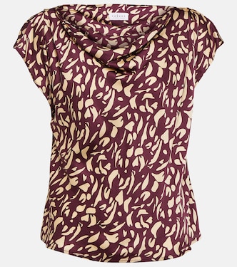 Devi printed satin top | Velvet