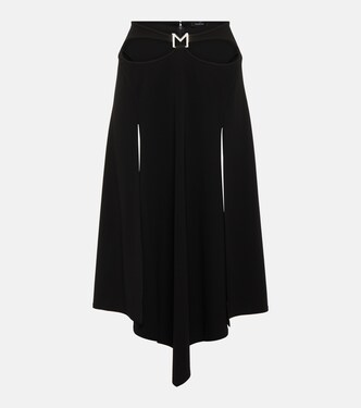 Logo asymmetric midi skirt | Mugler