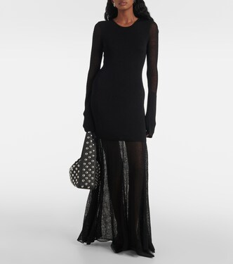 proenza schouler black dress Proenza Schouler Federica Micropleated Knit Dress, Black, Women's, Large, Casual & Work Dresses Knit Dresses