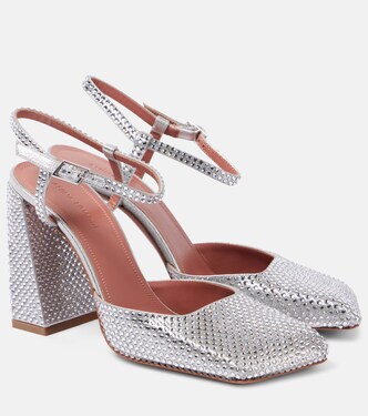 Escarpins Charlotte Crystal 95 en satin | Amina Muaddi