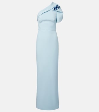 One-shoulder belted crêpe gown | Safiyaa