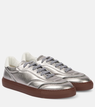 Metallic leather sneakers | Brunello Cucinelli