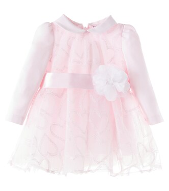 Baby embroidered tulle dress | Monnalisa