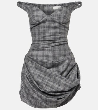 Robe bustier à encolure bardot laine mélangée | Magda Butrym