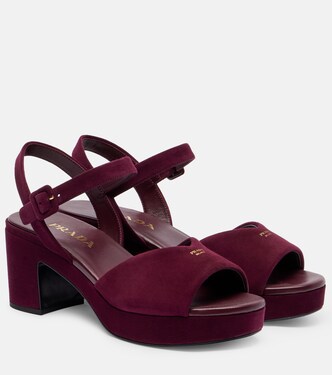 Suede platform sandals | Prada