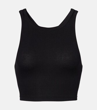 Pamela ribbed-knit cotton-blend crop top | Calvin Klein Collection