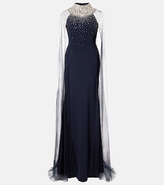 Zadie caped embellished gown | Jenny Packham