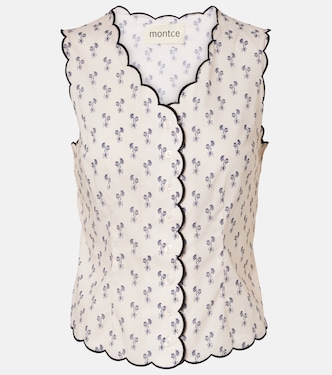 Cynthia floral scalloped cotton vest | Montce