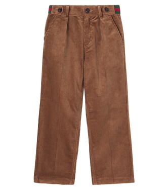 Webstripe cotton corduroy pants | Gucci Kids