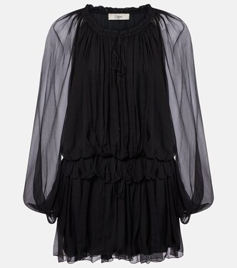 Ruffled draped silk minidress | Chloé