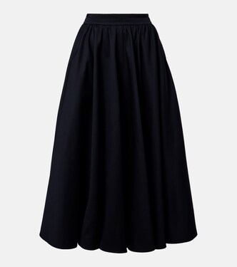 Pleated cotton midi skirt | Patou