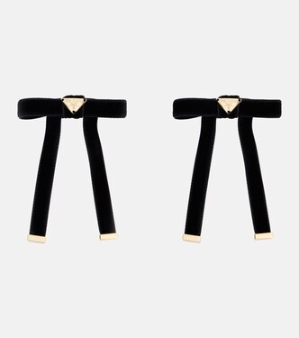 Set aus zwei Haarspangen aus Samt | Prada