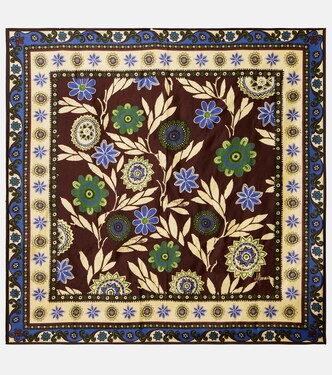 Floral silk satin scarf | Alémais