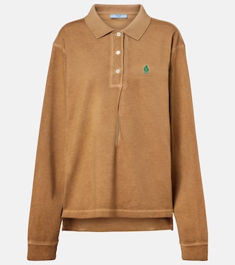 Oversized cotton piqué polo shirt | Prada