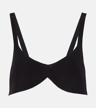 Oversized silk crêpe de chine bra top | Prada