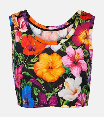 Floral cotton crop top | Dolce&Gabbana